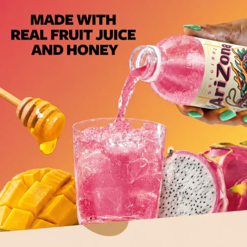 Image of AriZona Dragon Fruit Mango - Fruit Juice Cocktail - 16 Fl Oz (Pack of 12)