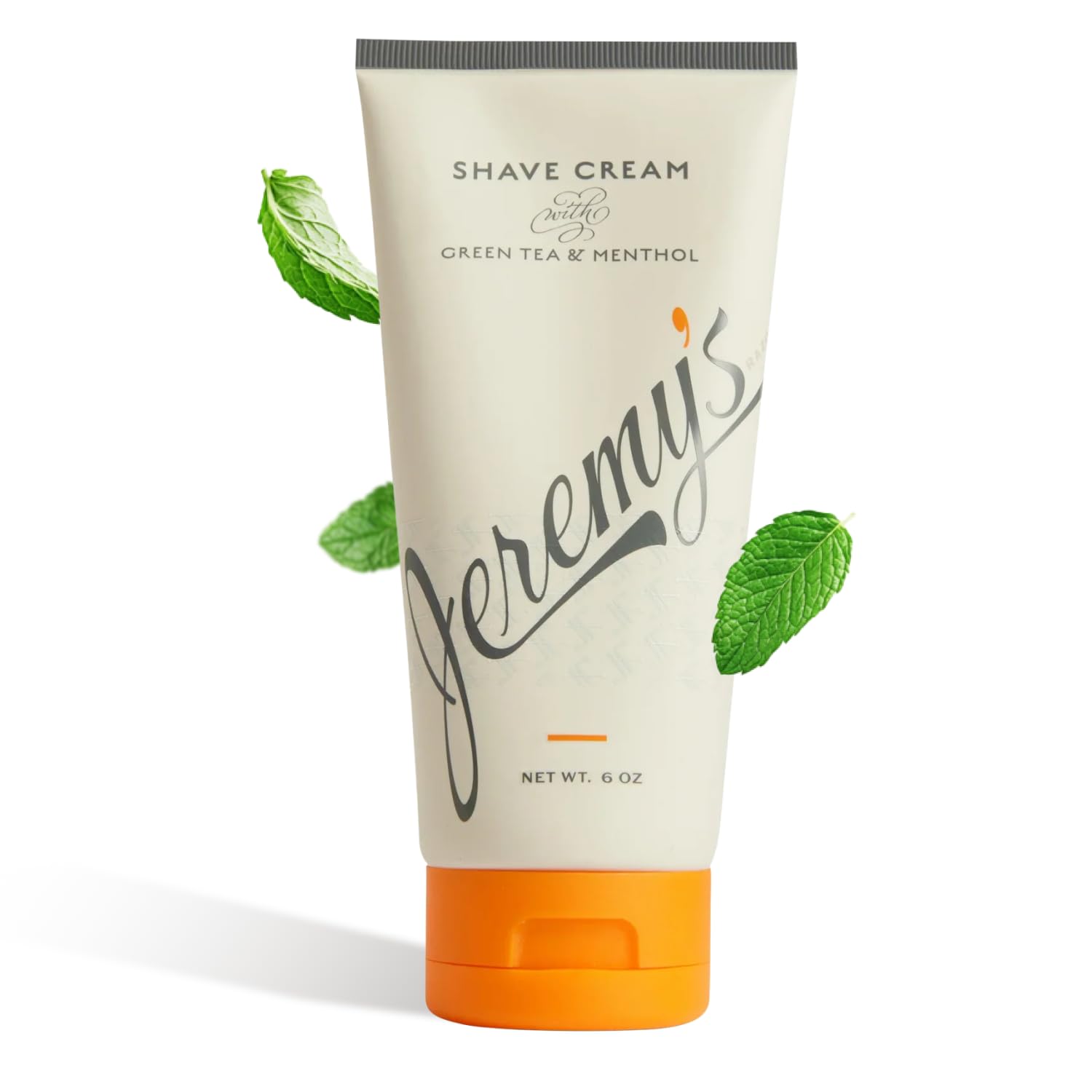 Jeremy’s Razors Shaving Cream Mens with Green Tea + Menthol, 6 Fl Oz, Off White