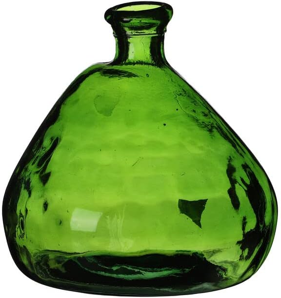 NATURAL LIVING VASE Mila 10L Emerald Recycled Glass Diameter 33 cm x Height 33 cm