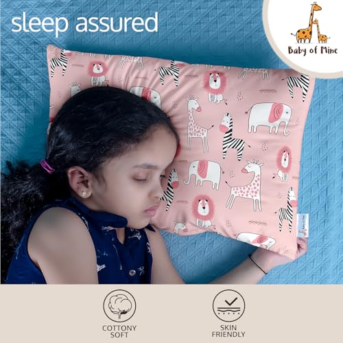 Image of Personalised Premium Baby Pillow - Super Soft Cotton Cushion for Kids (1 Month-5 Years), Cute Cartoon & Animal Prints, Neck Support, Head Shaping Pillow for Baby Sleep & Bedtime Comfort
