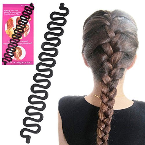 6PCS Women Fashion Hair Styling Clip Hair Braider Twist Styling Braid Tool Magic Wonder Holder Clip DIY French (Black) image 3