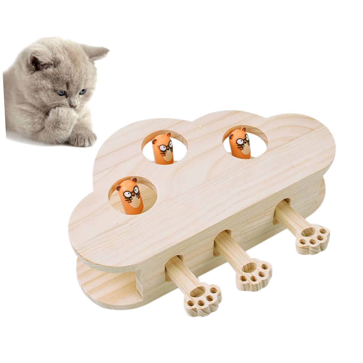 Holz Katzenspielzeug Mäusespielzeug Interaktiv Mit Katzenminze Spielerisch Haustier Katze