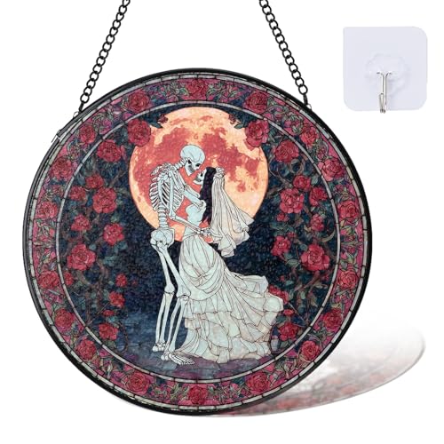 Attrape-soleil crâne en verre teinté de 20 cm avec chaîne et crochets - 2