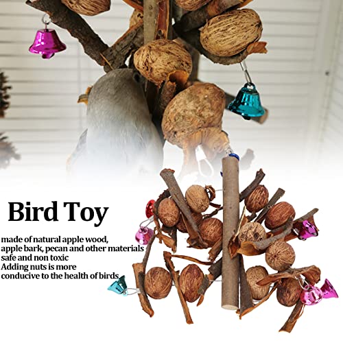 Mbeysaq Brinquedo para mastigar papagaio com sino e gancho para brincar com pássaros
