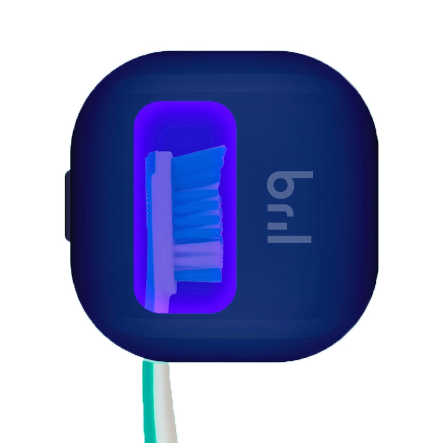 Bril UV-C Toothbrush Sanitizer and Holder, Portable Cleaner, Travel Cover, Magnetic Holder, and Rechargeable Case for Any Size Toothbrush, Navy