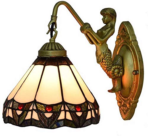 Preisvergleich Produktbild Wandleuchte innen Startseite Wandleuchte Glasmalerei Wandleuchte Wohnzimmer Esszimmer Schlafzimmer Bar Clubhaus Aisle Balkon Retro Wandleuchte (Farbe: Bunt, Größe: 26x28cm)