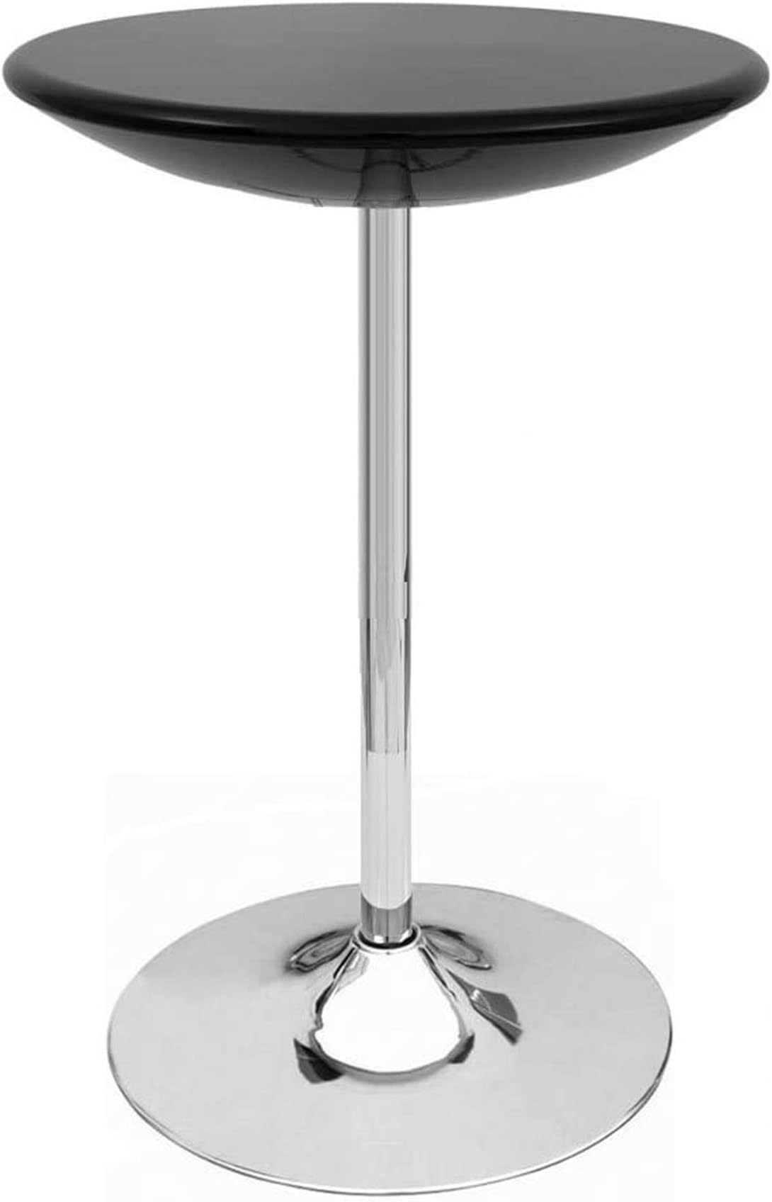 LANNY T103F Bar/Cocktail Fixed Height 110cm High Table with Stainless Steel Base for Party Home Kitchen Bar Restaurant (White, Black) (Black)