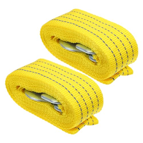 PRETYZOOM 2pcs Heavy Duty Tow Straps with Hooks for Trucks Enhanced Towing Capability Compact and Portable Reliable Performance Exceptional Durability for Vehicles and Emergency Situations