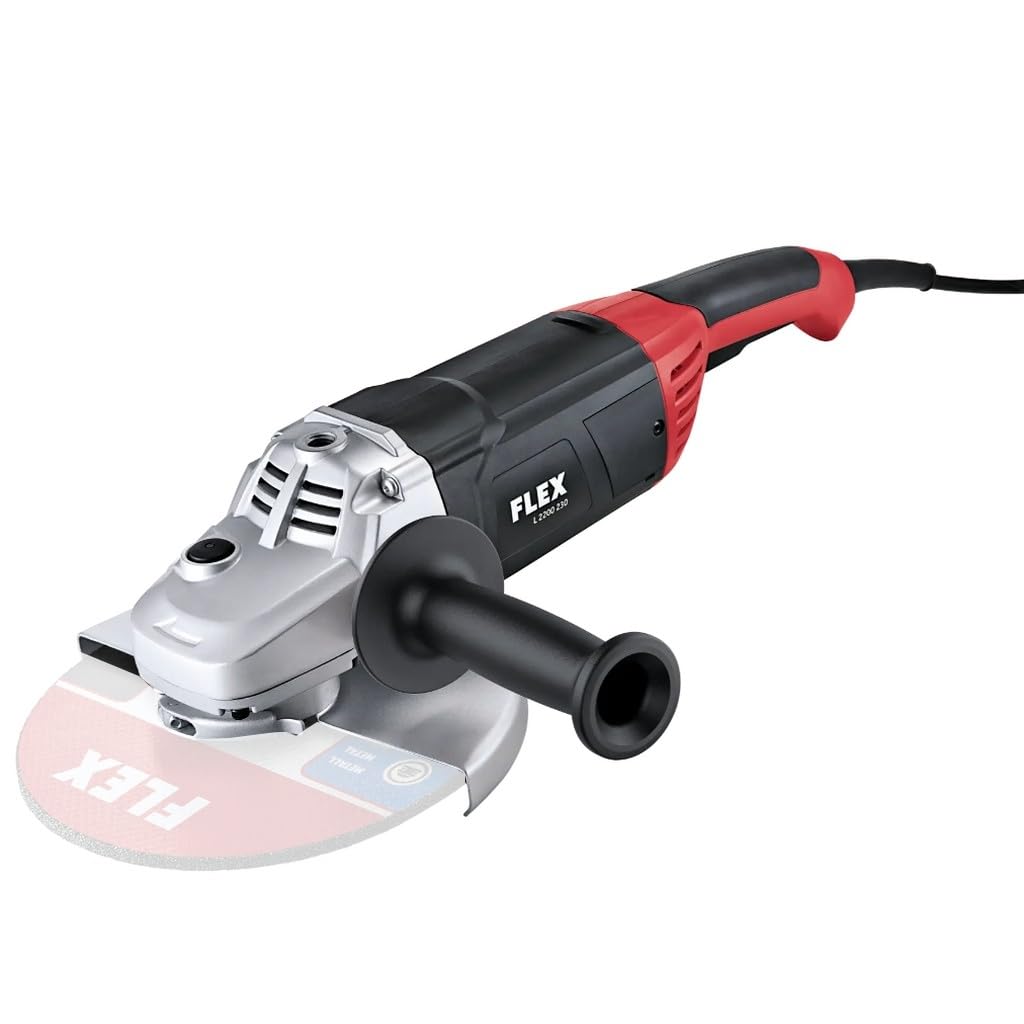 Flex Winkelschleifer L 2200 230 (2200 Watt, mit Sanftanlauf, Stahlgetriebe, max. Scheiben-ø 230 mm, Spindelarretierung) 492280, Rot
