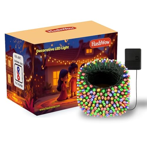Image of HashWOW 21 Mtr Multicolor LED Pixel String Light | 360 Decorative Copper Wire Fairy Lights for Diwali, Christmas, Wedding, Party & Home Decoration | Brightcolor LEDs | (Pack of 1)