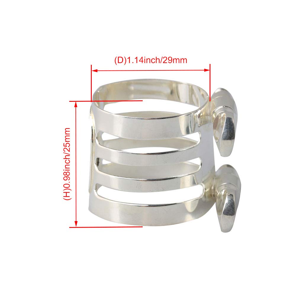 Yibuy, Legatura argentata per bocchino, per clarinetto in si bemolle, 29 x 25 mm