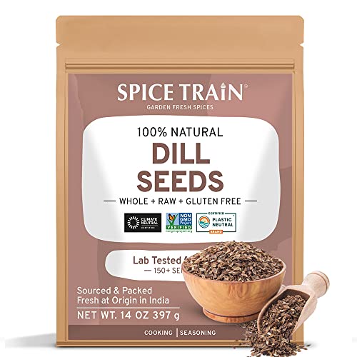 Spice Train, Dill Seeds (397G/14Oz) Gluten Free, Non-Gmo, Raw From India In Resealable Zip Lock Pouch - For Food & Drinks - Vegan & Gluten Free #TOP8