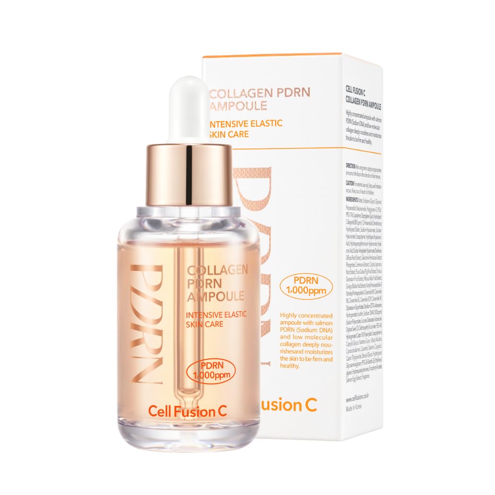 Cell Fusion C Collagen PDRN Ampoule, Salmon DNA PDRN Face Serum for Glow, Collagen, Niacinamide, Hydrating & Firming, Uneven Skin Tone, 1.18 fl.oz. / 35ml