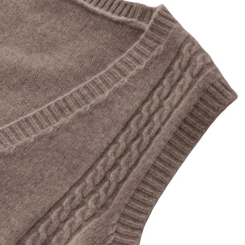 Image of Amazhiyu Womens 100% Wool Sweater Vest Sleeveless V Neck Knitted Pullover Top