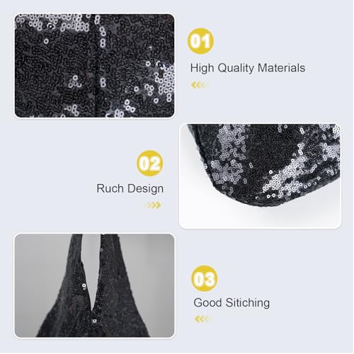 Image of Eternal Beauty Sequin Wristlet Bag, Reinforced Sparkly Evening Clutch for Wedding Guest, Cruise & Prom Mini Purse