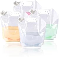 SUPANT 5L Collapsible Freezable Water Jug Bag 4-Pack - BPA-Free Food Grade for Camping Hiking Backpacking