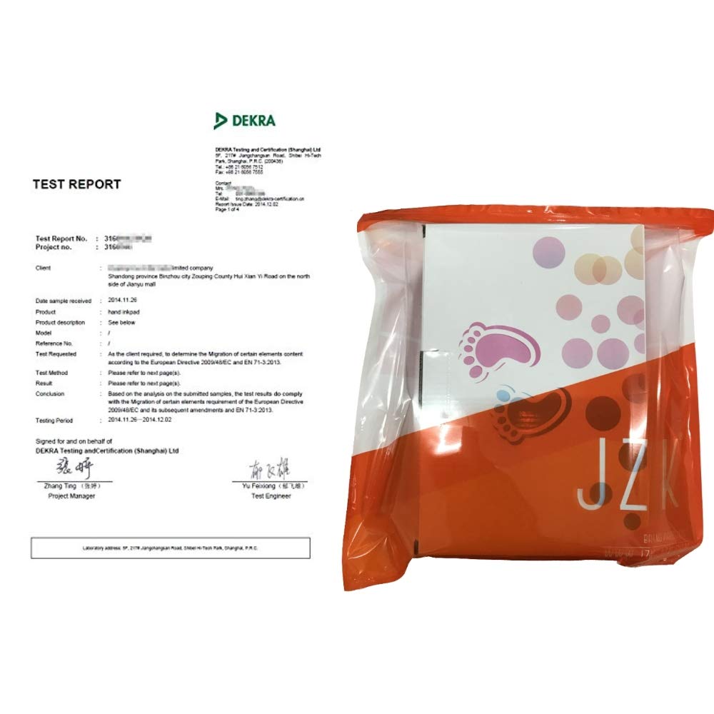 JZK Bianco kit cornice neonato, impronta piedi mani dei bambini, in legno, porta foto bebe, regalo originale
