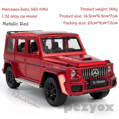 Image of Metal Pull Back Diecast Car 1:32 Mercedes Benz GTR Pull Back Toy Car Model with Sound Light Boys Gifts Toys for Kids (Red)