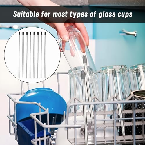 8stüCk GeschirrspüLer Flaschenhalter,Flaschenhalter SpüLmaschine,Rostfrei FüR SpüLmaschine FlaschenköRbe Mit ReinigungsbüRste,Passend FüR Sodastream Flaschenhalter,Normaler GeschirrspüLer-Geschirrkorb