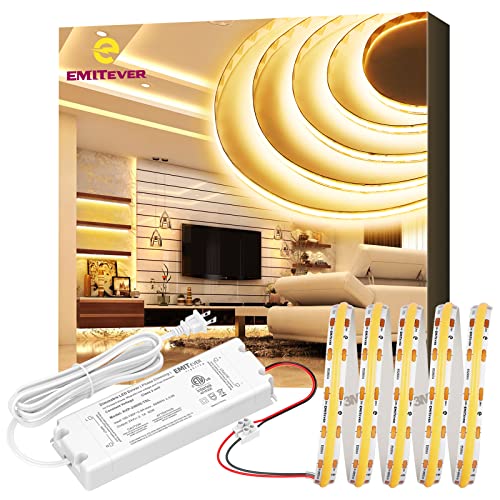 Tira LED COB EMITEVER Blanco Cálido 16.4ft 24V Dimmable miniatura 1