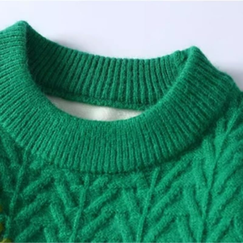 Men's Color Blocking Sweater Round Neck Casual Knitted Long Sleeved Loose