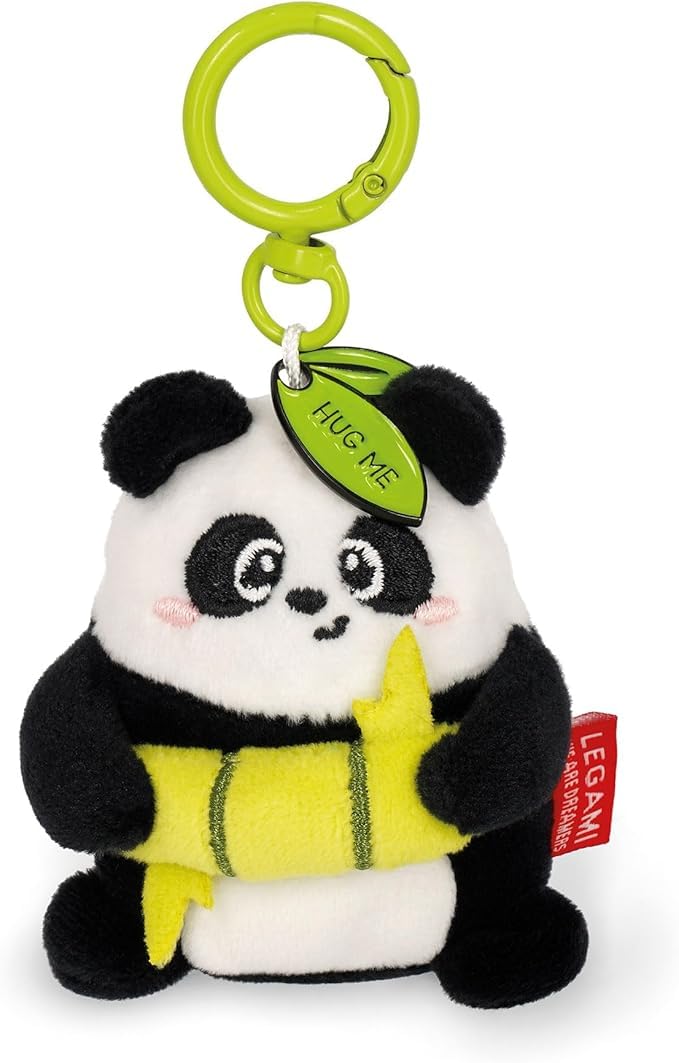 LEGAMI Stylo gel effaçable + porte-clés en peluche | Lot de 10 stylos avec encre effaçable thermosensible, gamme de couleurs d'encre, pointe de 0,7 mm | Motifs d'animaux mignons (panda)
