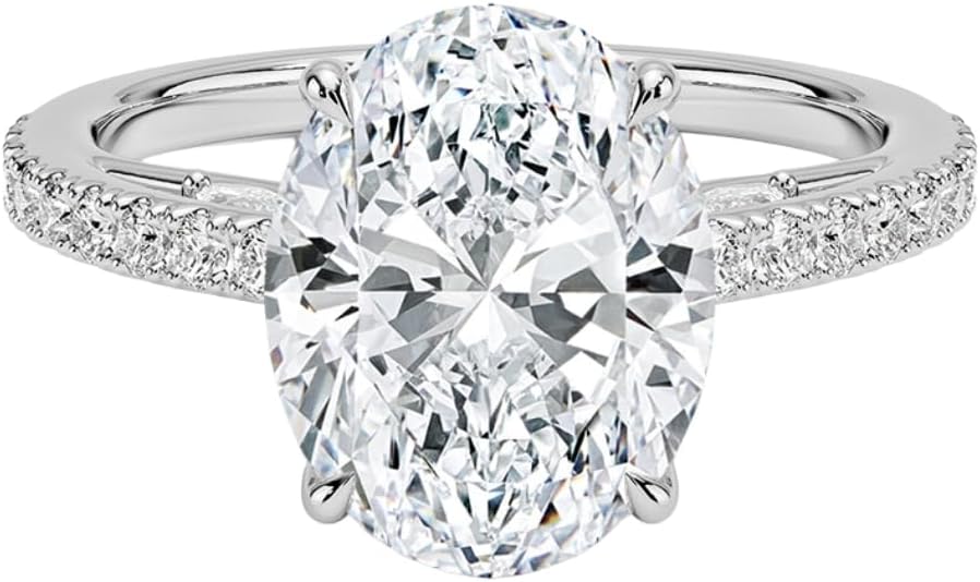 1-5 CT Moissanite Engagement Ring 10K 14K 18K Solid Gold & 925 Sterling Silver Solitaire Accent Moissanite Engagement Ring Christmas Gift For Women