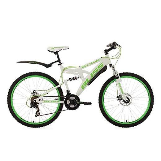 Unbekannt KS Cycling Fahrrad Mountainbike Fully Bliss RH 47 cm, Color Blanco - Blanco/Verde, tamaño 26, tamaño de Cuadro 47 Centimeters