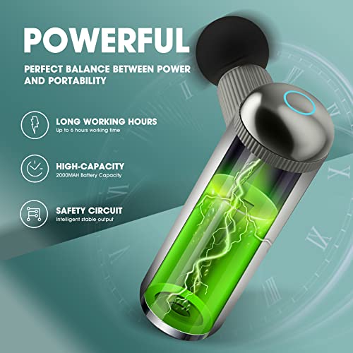 Relaxigo Pocket Sized Massage Gun, Travel Massage Gun, Mini Massage Gun, Portable Percussion Muscle Massager, Small & Quiet With Carry Case, Portable, Pain Relief Gift (Classic Grey) #TOP2