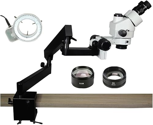 GFONIX Adaptador de microscopio 35X-90X Trinocular Estéreo Microscopio Abrazadera de soporte Zoom Microscopio Accesorios Color 35X-90X Trinocular A