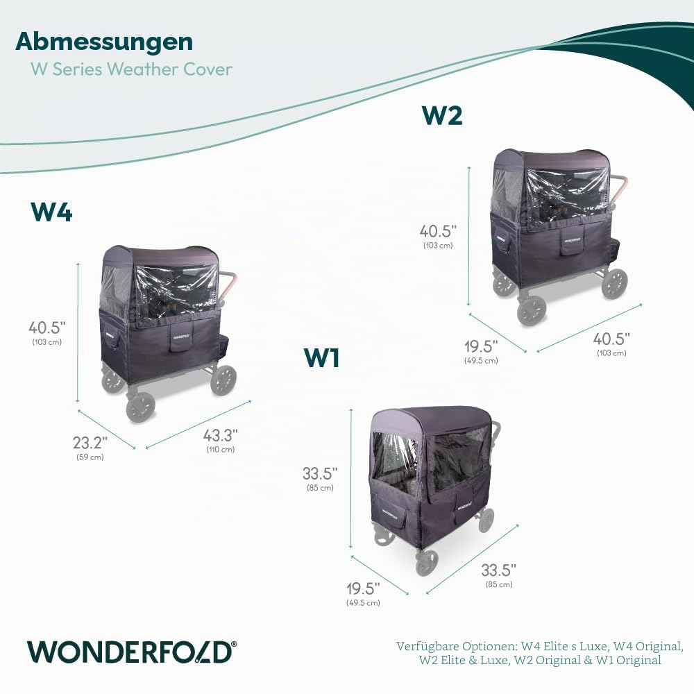 Wonderfold Wetterabdeckung für W4 Elite Premium Kinderwagen Buggy 3 in 1 UV-Schutz und Zubehör - Reise Buggy, Vielseitig & Wetterbeständig