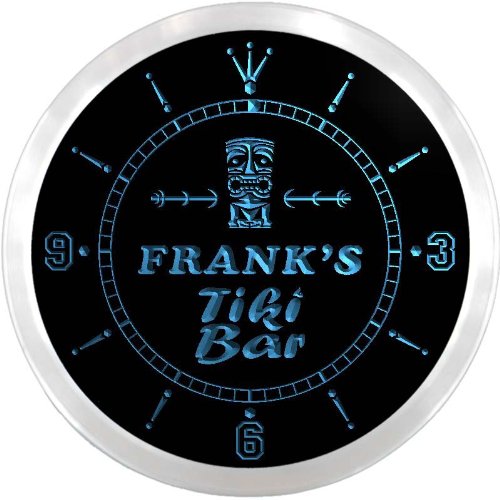AdvPro ncx0031-tm Frank's Tiki Bar Custom Name Neon Sign Clock