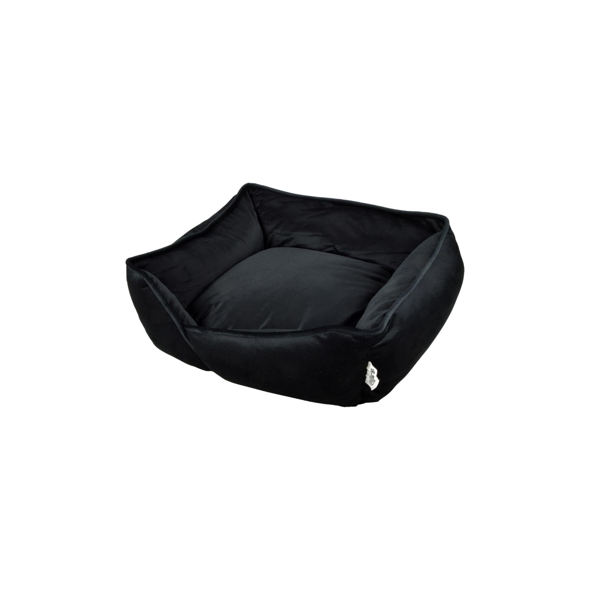 Love Story Rectangular Polyester Corduroy Basket 55 x 50 x H20 cm Crafty Black