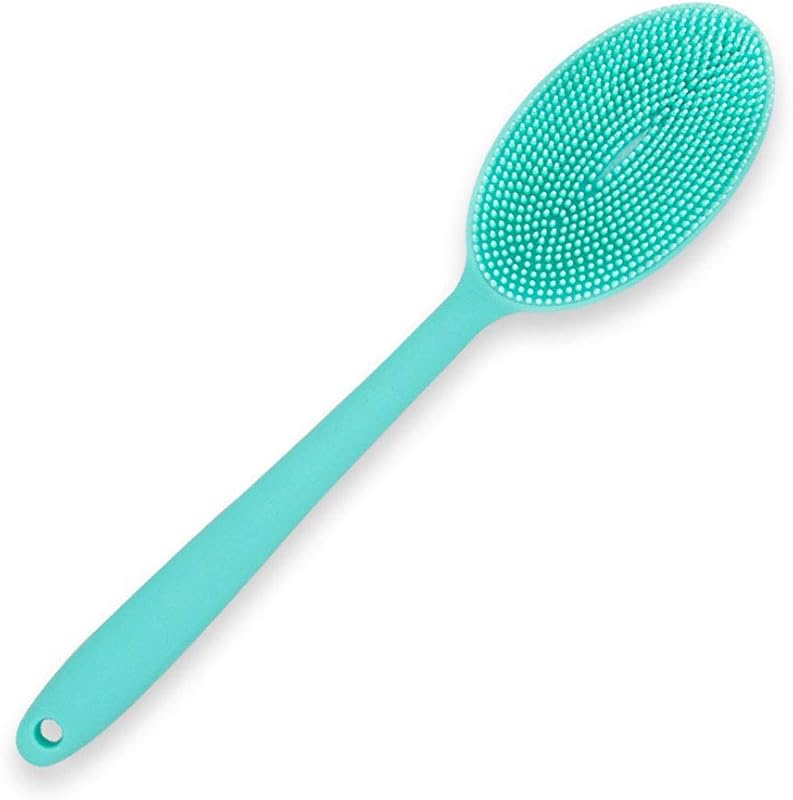 Wolf War Escova de Silicone para Banho e Corpo com Cabo Longo, Verde