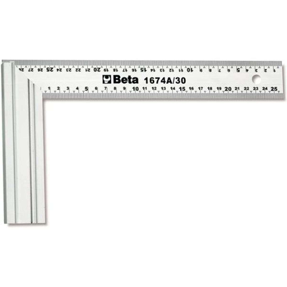 Beta 1674A stainless Steel Carpenter’s Square Blade, Aluminum Bases, Double Metric Scale, 400mm