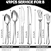 49-Piece Stainless Steel Silverware Set with Cutlery Organizer, Service for 8 with Steak Knives and Kitchen Utensils (49PCS Silverware with Tray)