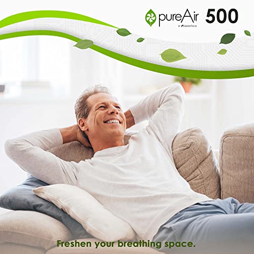 Greentech Environmental pureAir 500 - Portable Air Purifier and Air Cleaner, Air Purifiers for Home, Office, and Bedroom, For Spaces Up to 500 Square Feet, Neutralizes Tough Odors, Easy Set Up