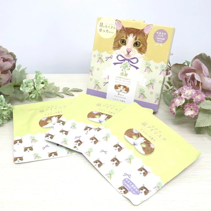 Amazon.co.jp: ながら温アイマスク3枚入×5箱 ネコ 《チャチャ