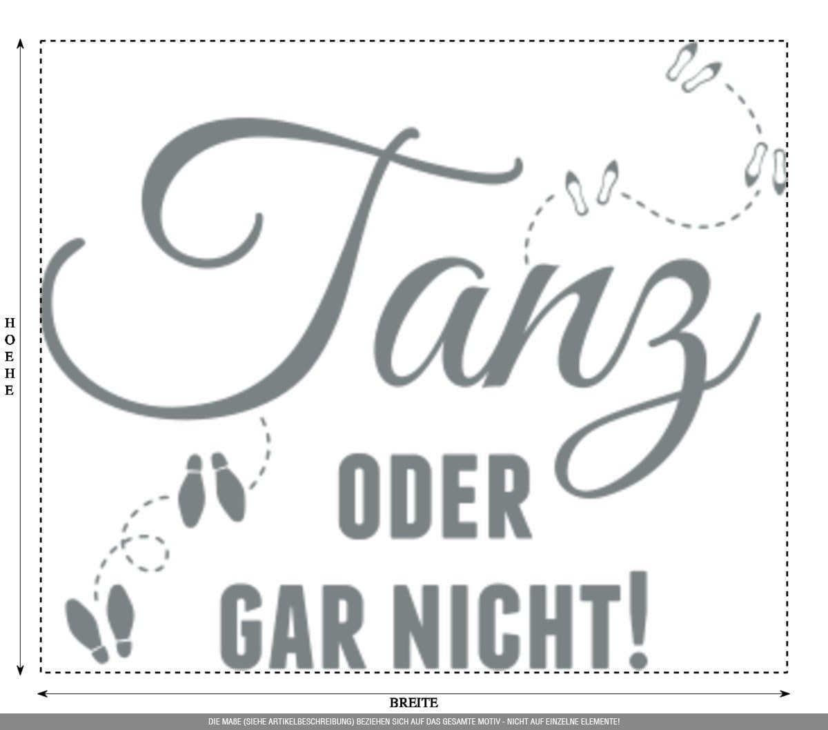 Aufkleber » Tanz oder gar nicht!, 240x33,6cm, Grau • Wandtattoo / Wandaufkleber / Wandsticker / Wanddeko / Vinyl