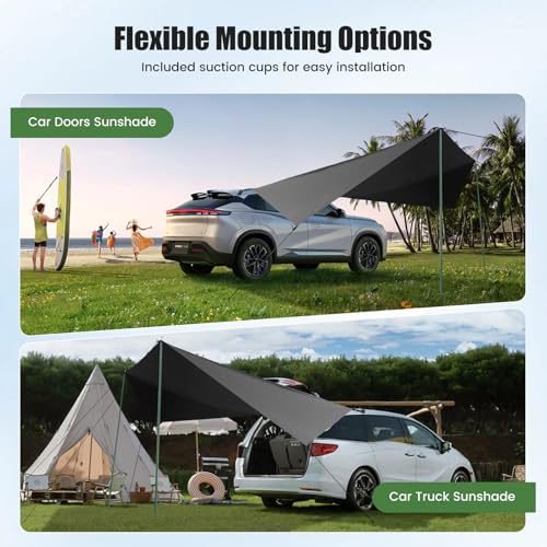 Trsaow Universal Zelt Auto für jedes Fahrzeug Zelt Car Markise Camping Großer SUV Markisen Universal Zelt Sonnenunterkunft für Wohnmobile, Autos