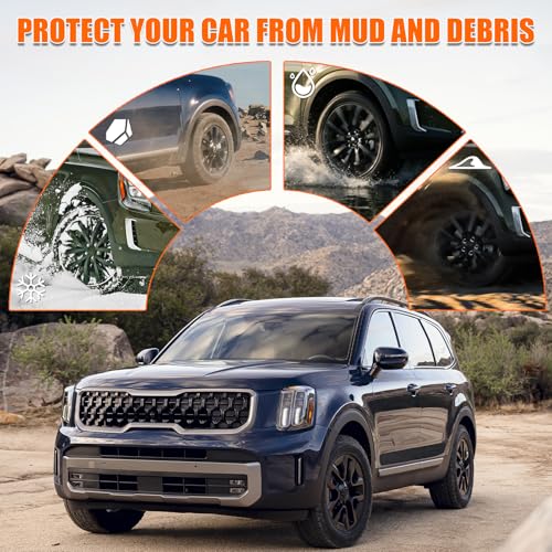 Image of Mud Flaps Splash Guards for 2020 2021 2022 2023 2024 2025 2026 Kia Telluride, Durable ABS Mud Guards, Protects Against Mud, Rocks, and Debris, 2020-2026 Kia Telluride Accessories (4PCS)