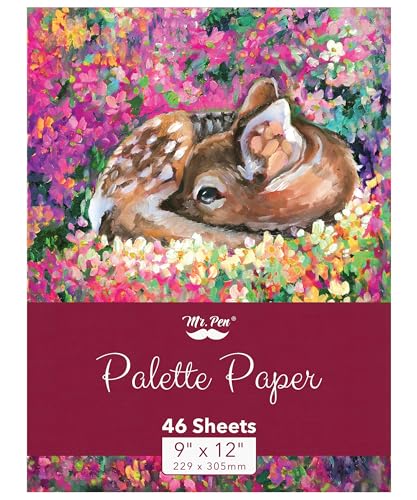 Image of Mr. Pen- Disposable Paint Palette Paper Paint Pad, 9 inchx12 inch, 46 Sheets | Acrylic Paint Paper, Suitable for Watercolor, Gouache, Acrylic and Oil Paints, Tear-Off Palette Sheets for Painting