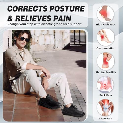 Image of OrthoComfoot Men's Orthopedic Leather Plantar Fasciitis Dress Shoes