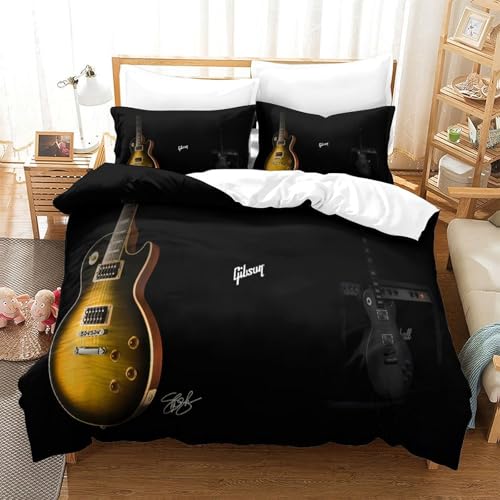 Housse de couette guitare électrique 3D avec finitions hypoallergéniques