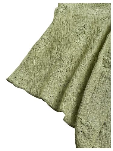 SweatyRocks Women's Knot Bow Front Eyelet Embroidery Textured Strapless Tube Tops4