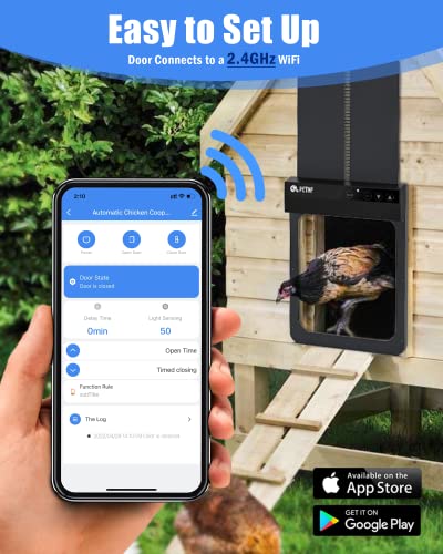 PETNF 2023 Smart App Automatische Hühnerstall-Tür, Hühnertür mit Smart App-Öffner, Raubtier-resistent, Anti-Pinch-Schutz… – Bild 4