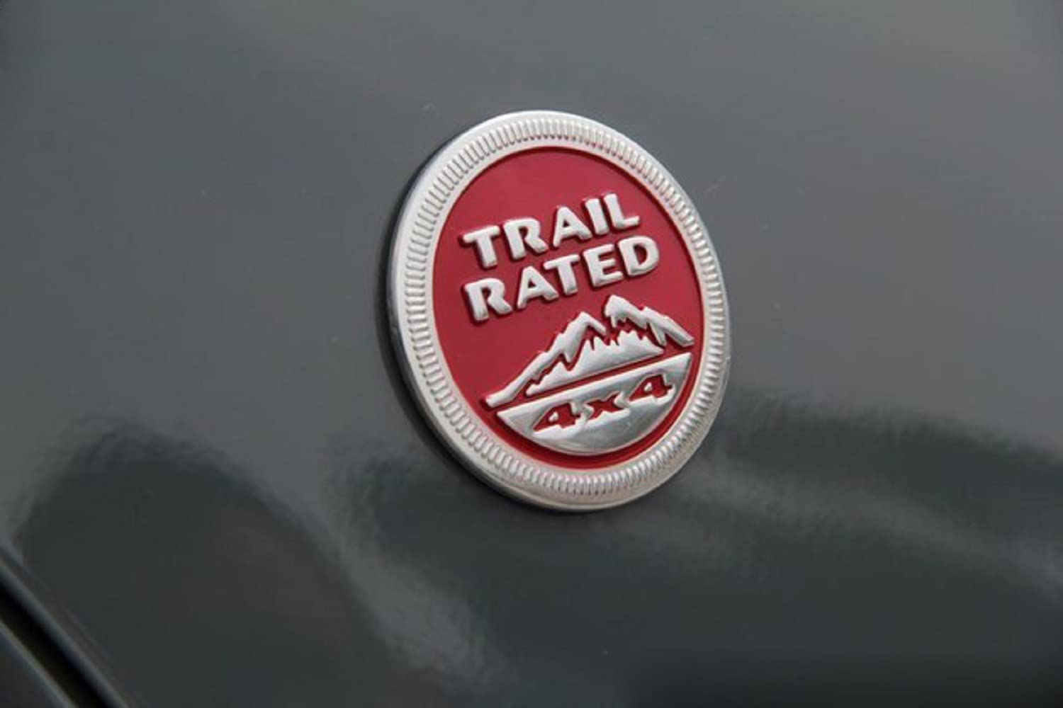 SXMA Emblème 4x4 Snow Mountain - Badge Métal Adhésif Rouge Pour Jeep Et Véhicules Tout-Terrain