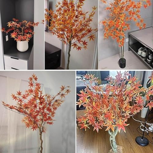 Fleur rouge artificielle et érable de simulation pour une maison chaleureuse