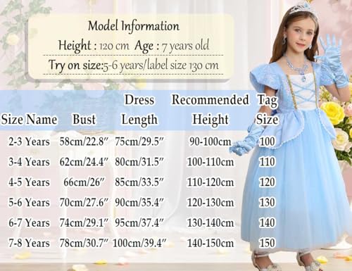Disfraz Princesa Azul para Niñas Cosplay Carnaval miniatura 6