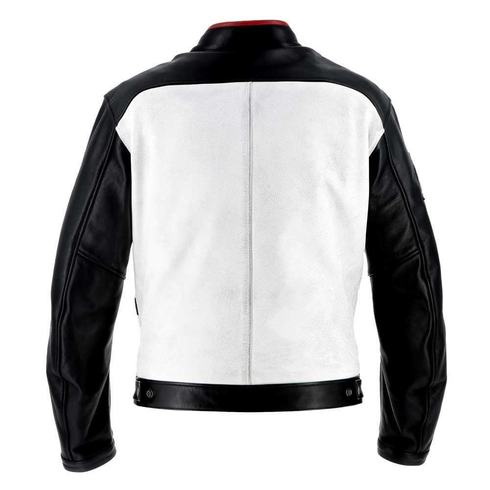 HELSTONS Jay Motul Edition Giacca in pelle moto, nero/bianco, 2XL